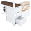 Lit simple superposé simple avec lit gigogne simple, rangement et bureau, blanc et noyer-202275231