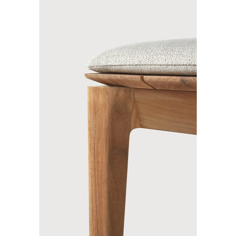 Bok Outdoor Teak Dining Bench, Off White