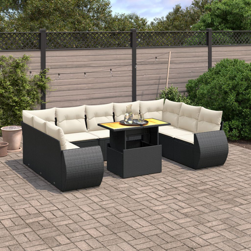  Garden Sofa Set Black