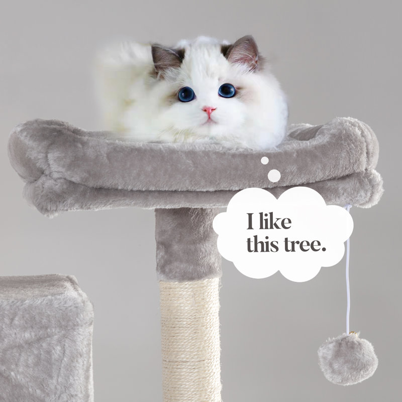 Lima Pet Heavy Duty Carpet 68 Inch Multi-Level Cat Tree Condos and Scratching Posts Included, Grey