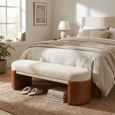 Camila Modern Upholstered Dining Bench with Wooden Frame