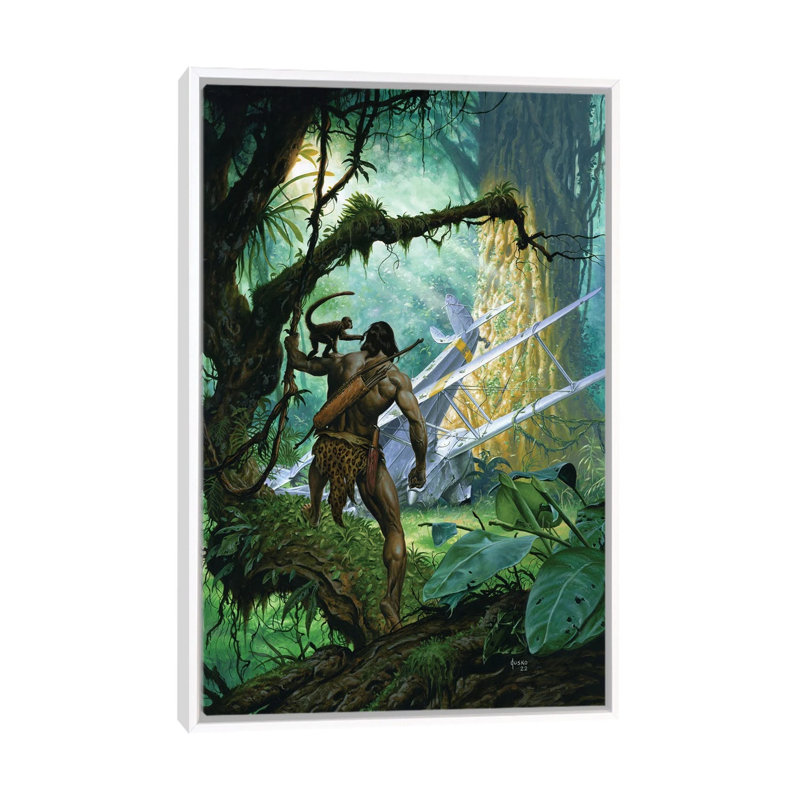 Tarzan's Quest_1PC6, 40" H x 26" W, White Floater Framed