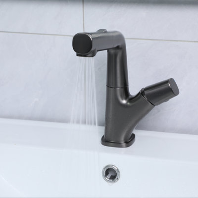 Dual-Mode Pull-Down Bathroom Faucet with Upward-Flow Spout