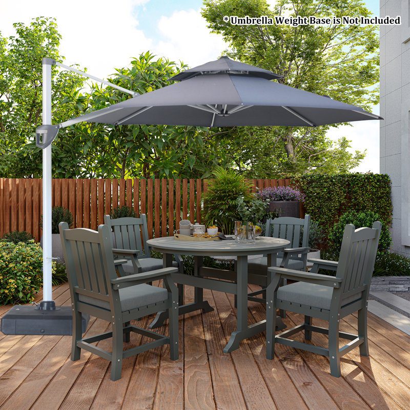 Parasol en porte-à-faux 129,92 po Rosealie, Gris