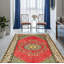 Tapis unique en laine noué à la main style années 1990 de 5 pi 9 po x 8 pi 11 po Molly-Mae en rouge / vert