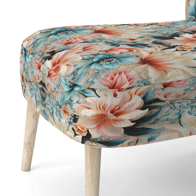 Chaise d'appoint rembourrée bohémienne rose et bleue
