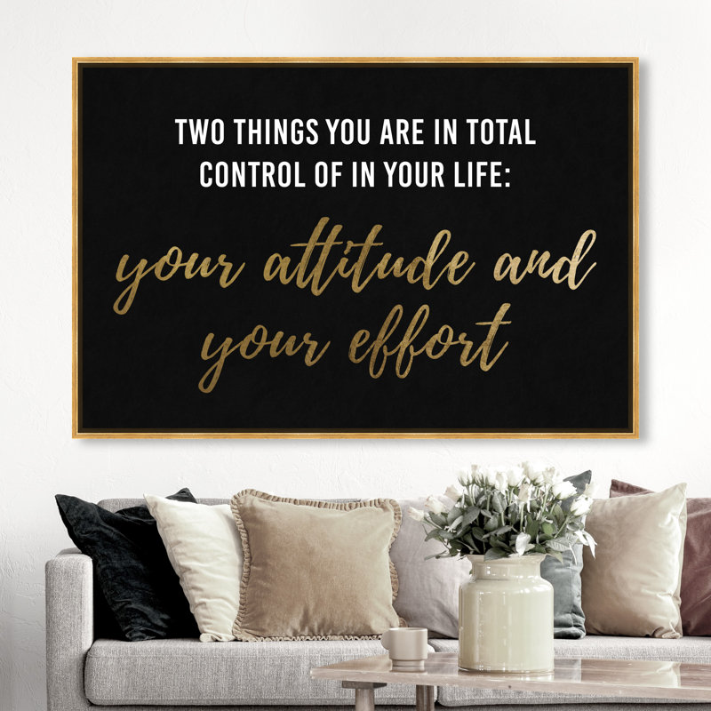 «Attitude and Effort», reproduction d'art sur toile, H 30 po x l 45 po, Toile encadrée, Doré