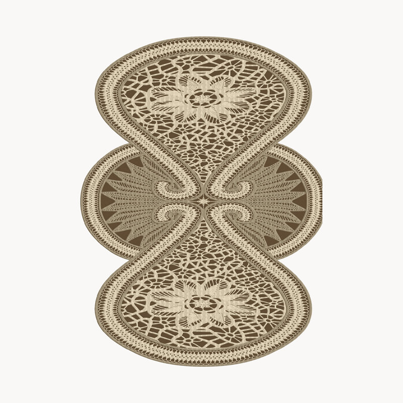 Tapis en polyester tissé à la machine Novelty Strecker, Nouveauté 2 pi 7 po x 4 pi 11 po