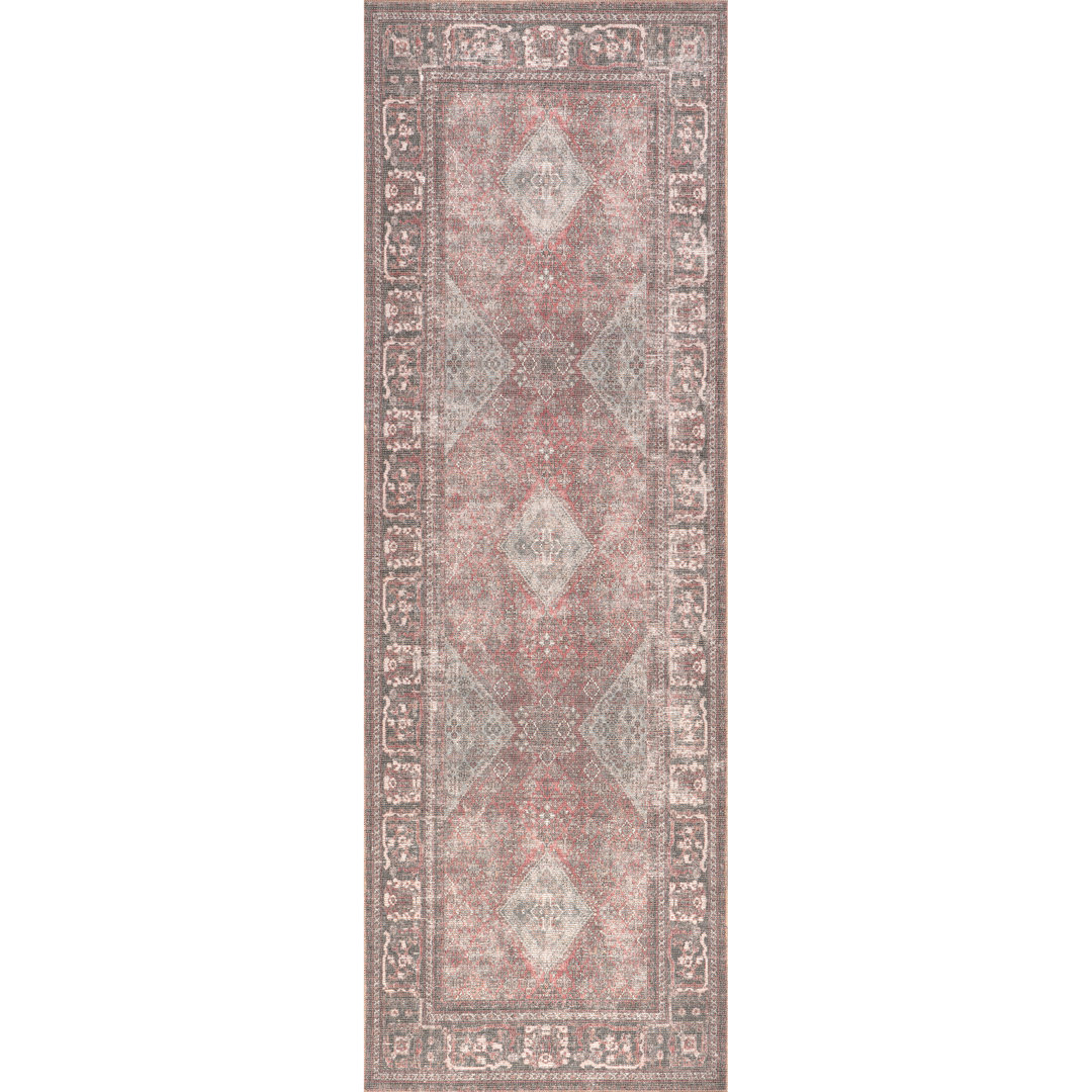 Jeccica Distressed Vintage Medallion Jute Blend Polyester Area Rug Bungalow Rose Rug 