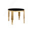 Table à manger 38,6 po ronde en verre trempé, table en verre trempé et pieds dorés polis, table de style moderne pour la maison et la cuisine. Salle à manger