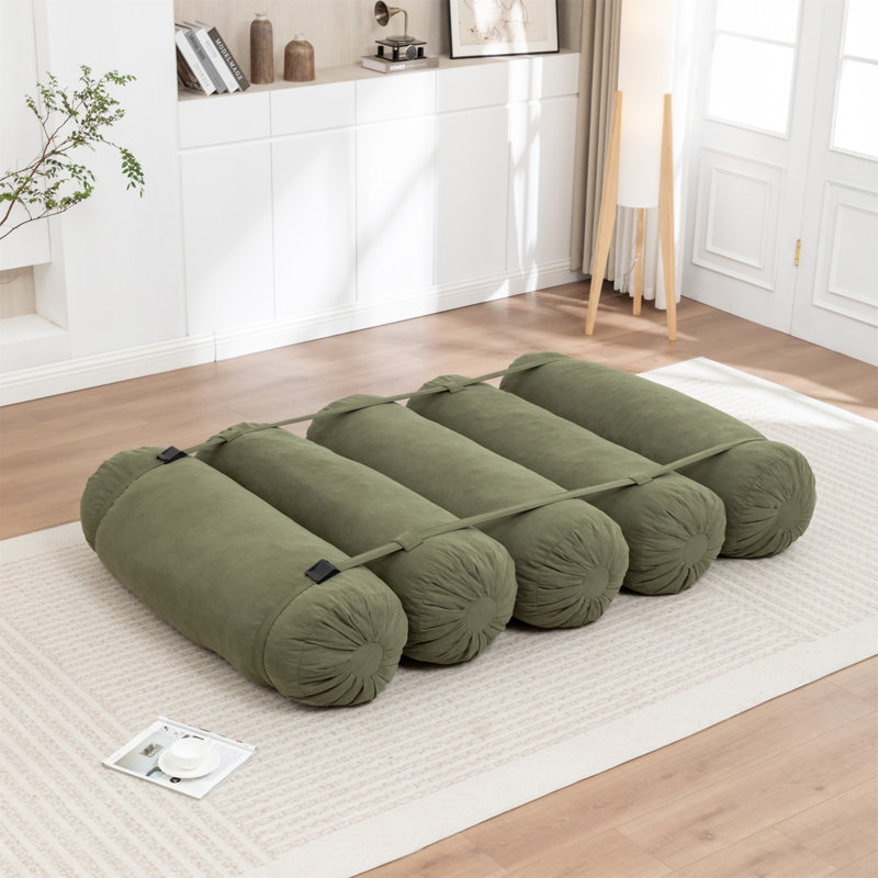 Adjustable Floor Sofa, Green Corduroy