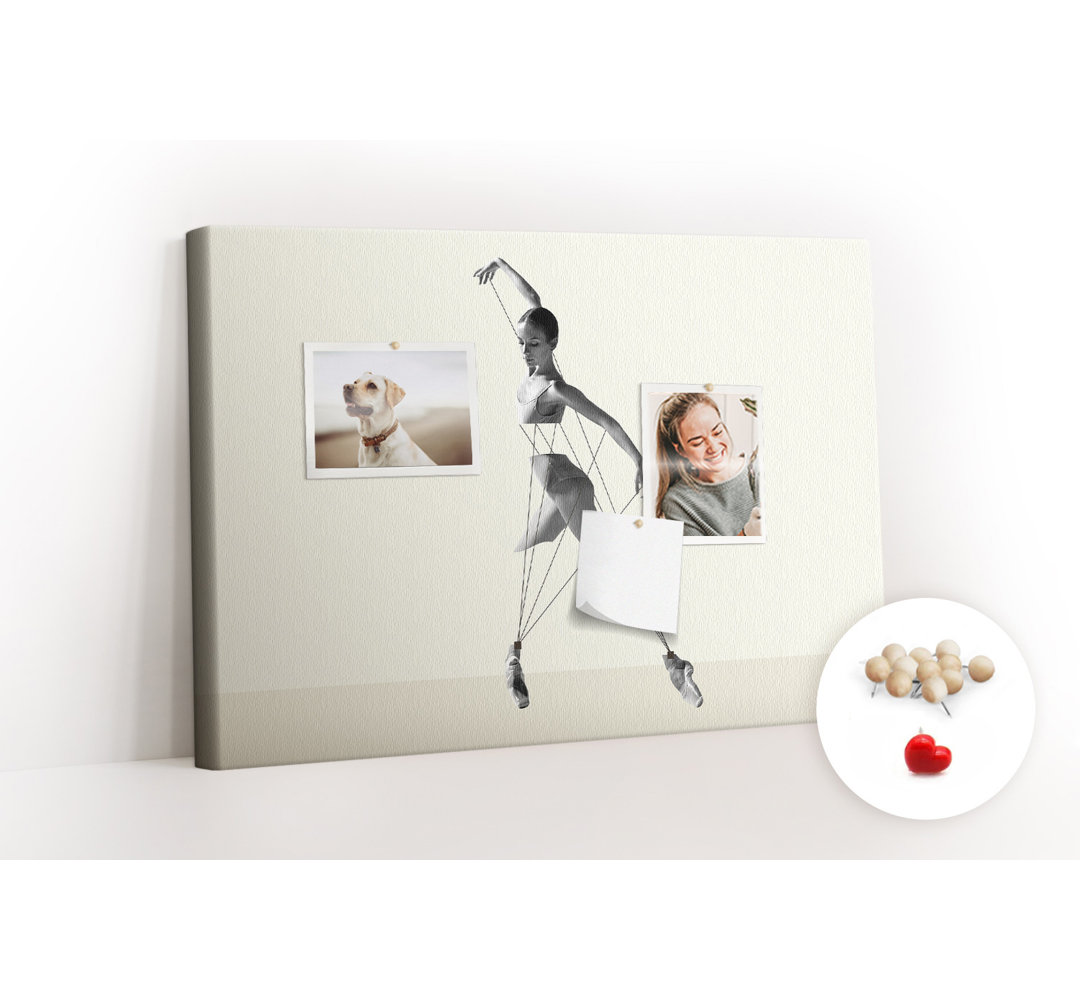 Wall Mounted bulletin board print decorative wall pin board for wall decorative corkboard Ballet dancer