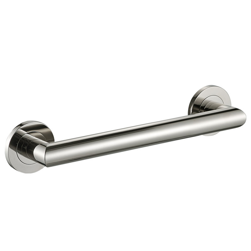 12" Wall-Mounted Summit Grab Bar - Polished Nickel, Premium Brass Construction, Installation Hardware Included, 12" W