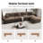 158" Modular Sectional Sofa with Ottoman, Oversized L-Shaped Deep Seat Couch in Chenille or Linen-Look with Nailhead Trim-288363166-288363163