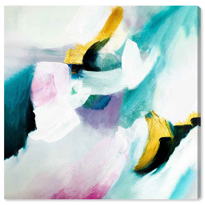 Large Blue and Gold Abstract Canvas Wall Art