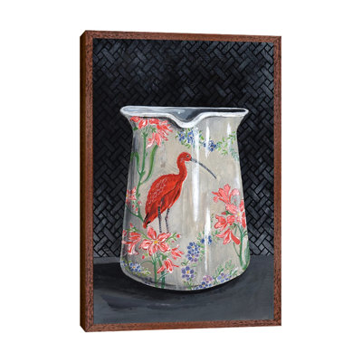 Scarlet Ibis Vase 1 Piece Painting on Canvas