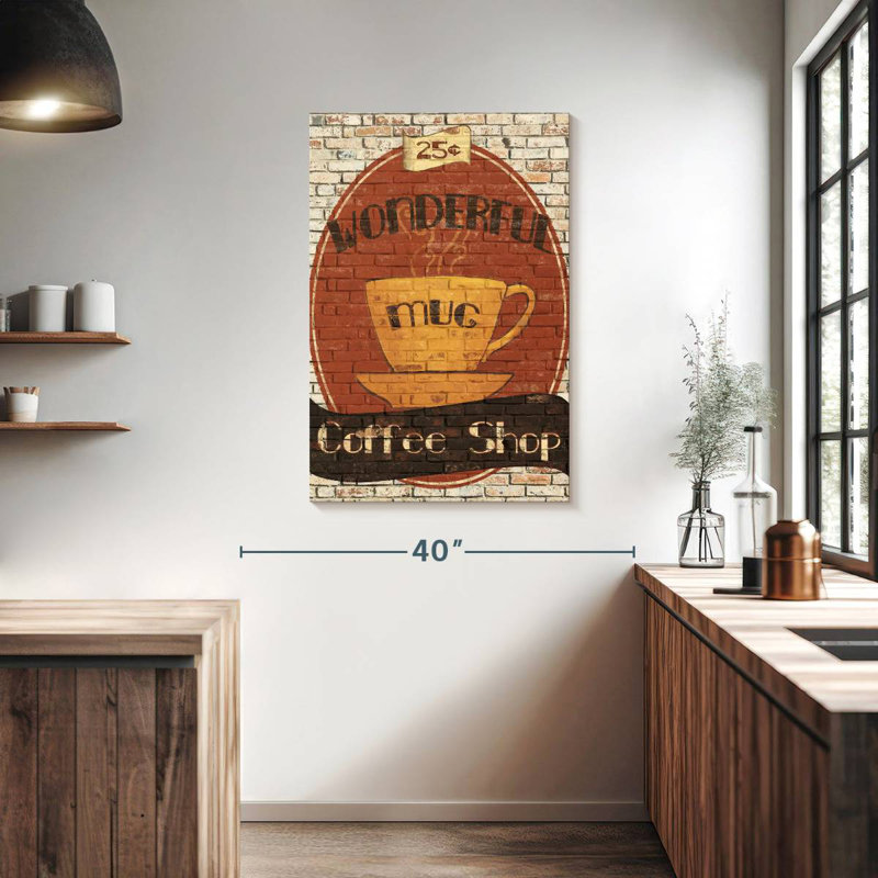 Plaque murale Kema Wonderful Coffee Shop, H 39 po x l 26 po