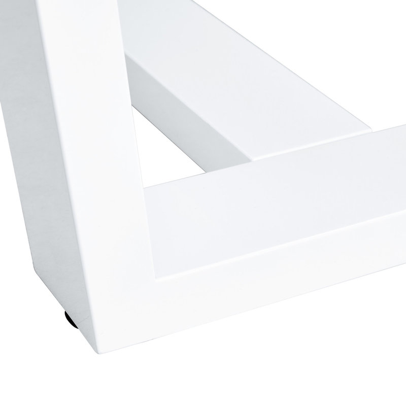 Table rectangulaire chic en verre trempé et blanc, pouvant accueillir de 6 à 8 personnes Table élégante avec structure, convient aux personnes