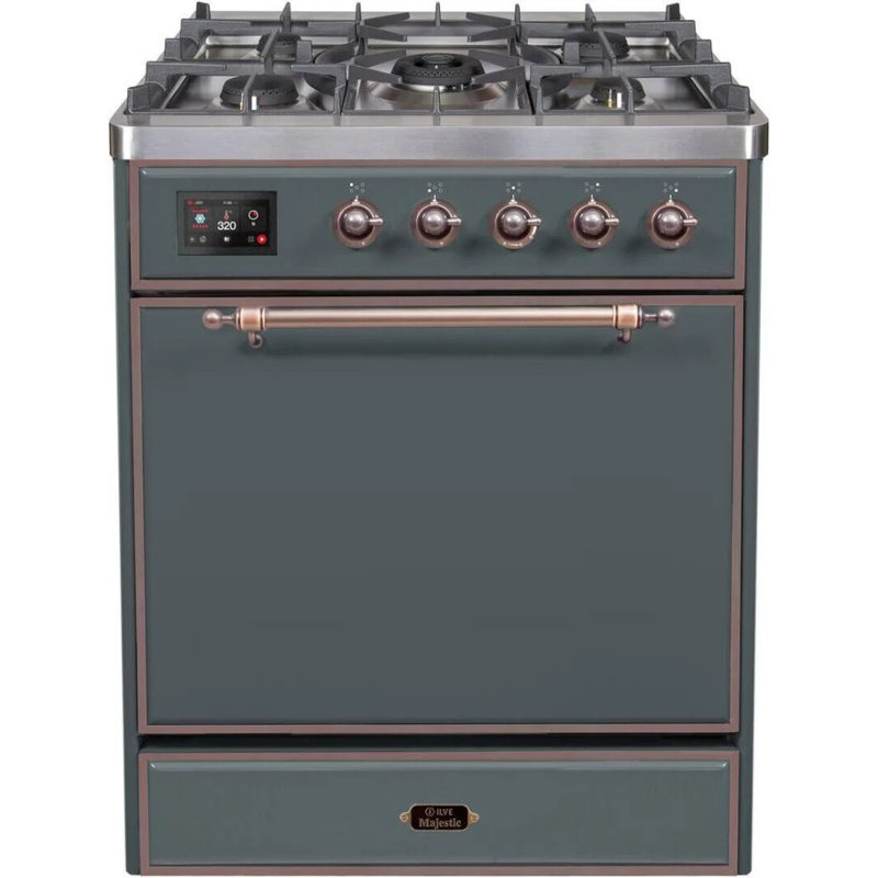 Majestic II 30" 4 cu.ft. Freestanding Dual Fuel with Convection Oven, Natural Gas, Blue Gray/Bronze