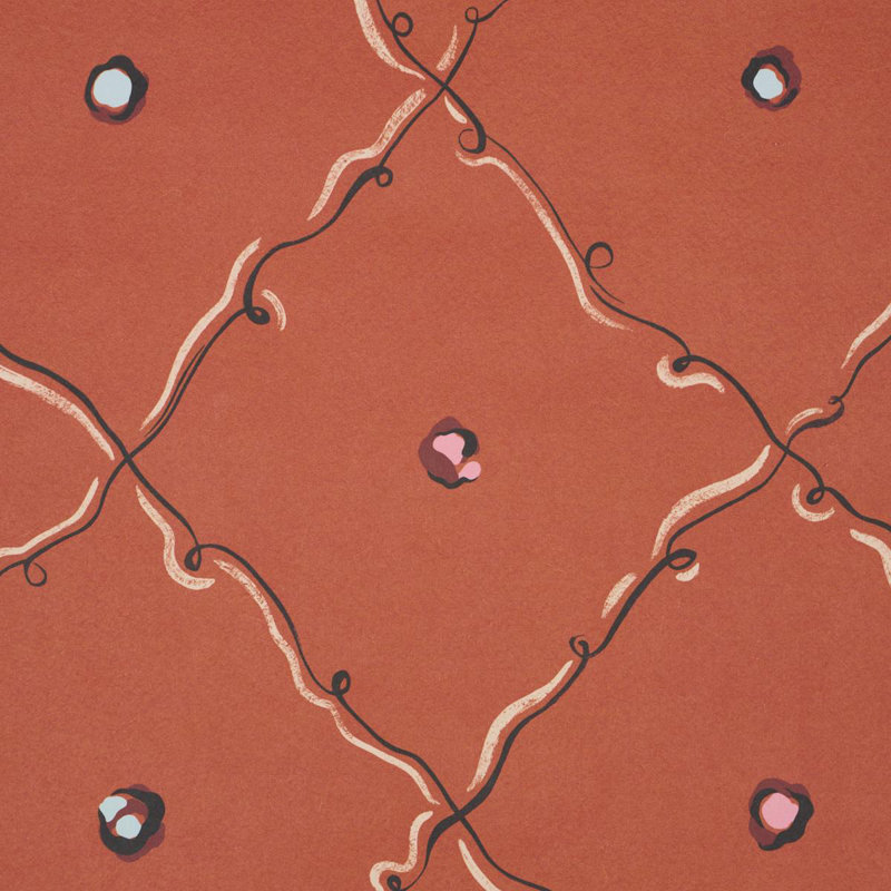 Schumacher X Backdrop Colette Wallpaper, Red