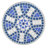 Outdoor Round Side Table With Mosaic-Style Top And Curved Iron Legs, End Table-Blue ,Wihte And Matte Black