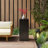 Wood-Look Square-Column MGO End Table, H33.75",Wood Like Distressed Finish, Mix With Different Heights, Indoor Outdoor Use,Black-1577905281-1577905294