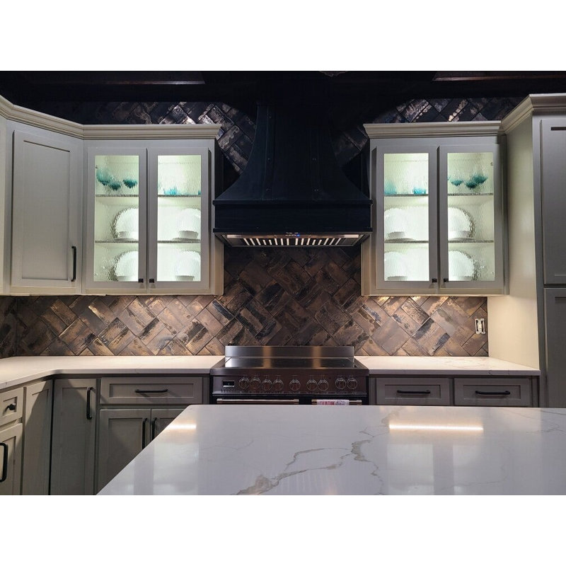 Emery Selenium Red 4X8 Handmade Crackled Glossy Terracotta Subway Tile, Bronze Brown