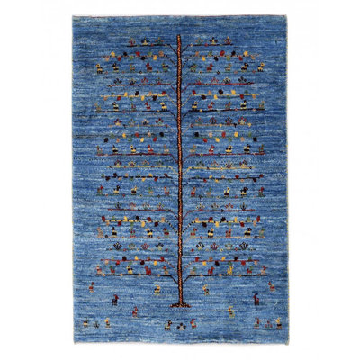 Blue Color Fine Hand knotted Persian Gabbeh 2'3"X 3'5"