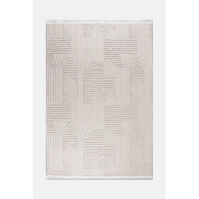 Tapis en polyester Tigana Mink Modern facile à nettoyer