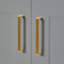 Ensemble de meuble-lavabo simple en bois massif 37 po gris Freitas avec plateau en marbre de Carrare 0,75 po, évier gauche et rectangulaire-304109143-304109144-271566831