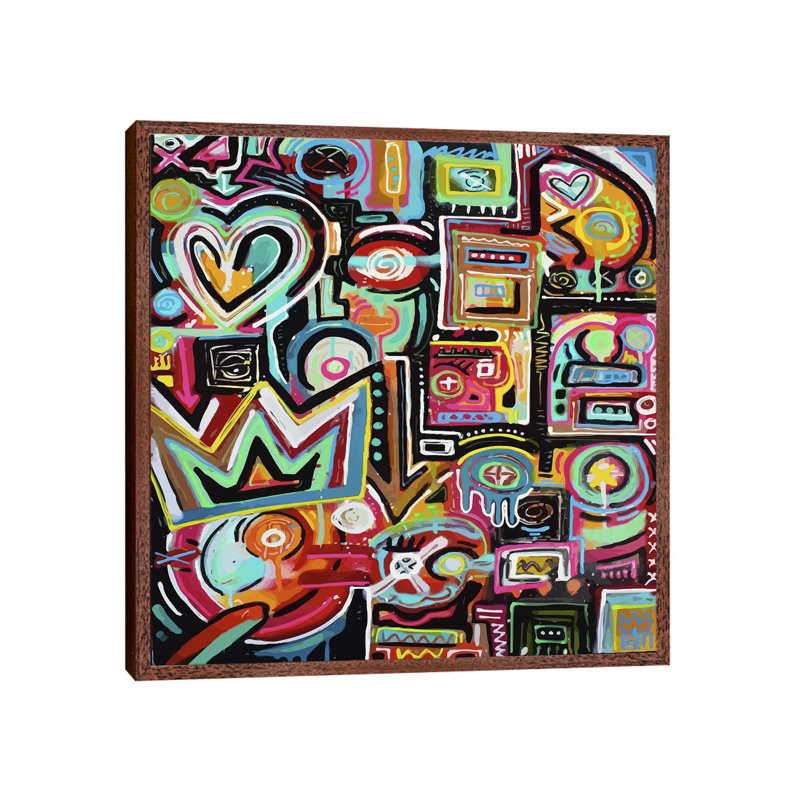 Magnetic Fields 1 Piece Wall Art on Canvas, 93.98 cm H x 93.98 cm W, Classic Brown Wood Framed