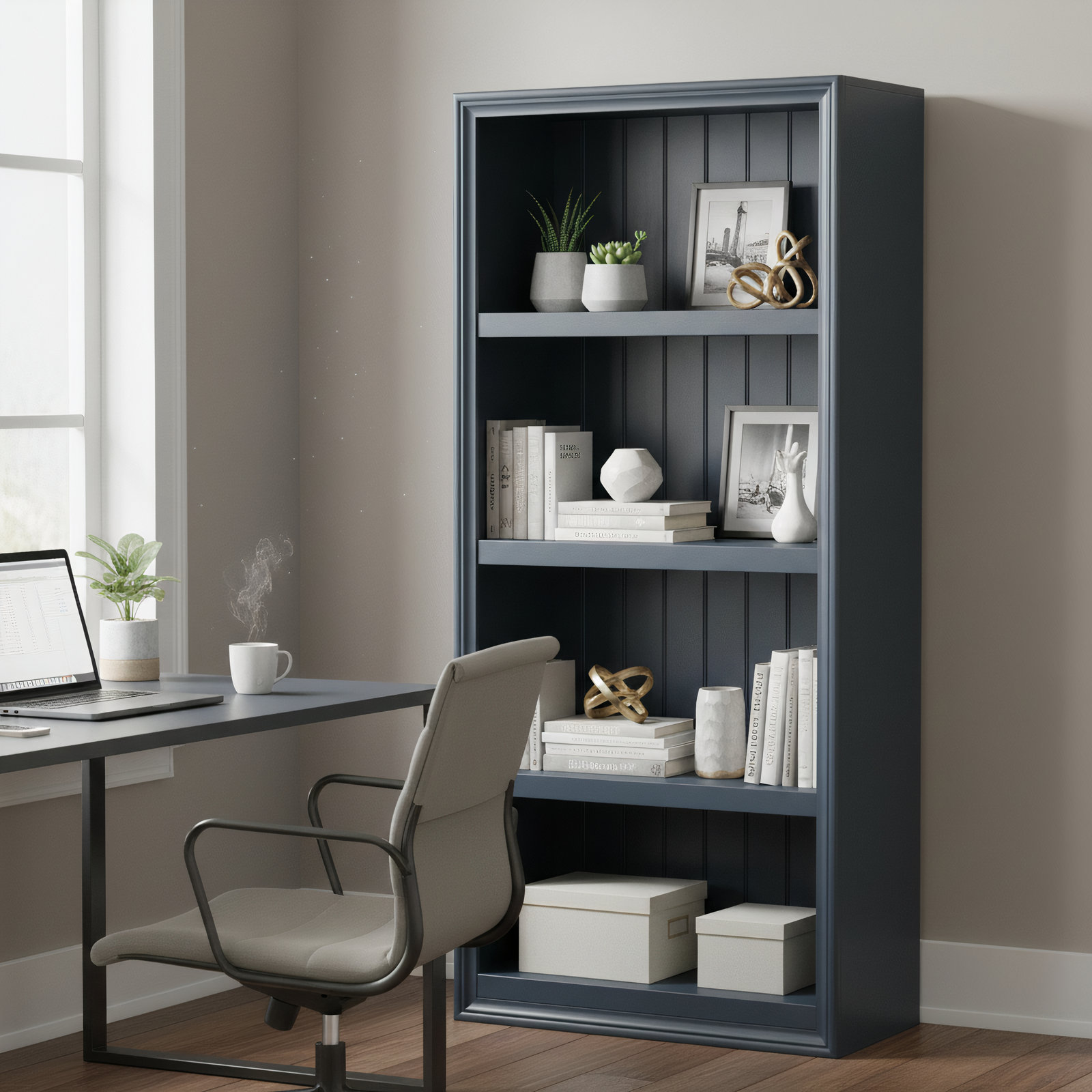 Satie 60" Modular Bookcase, Blue