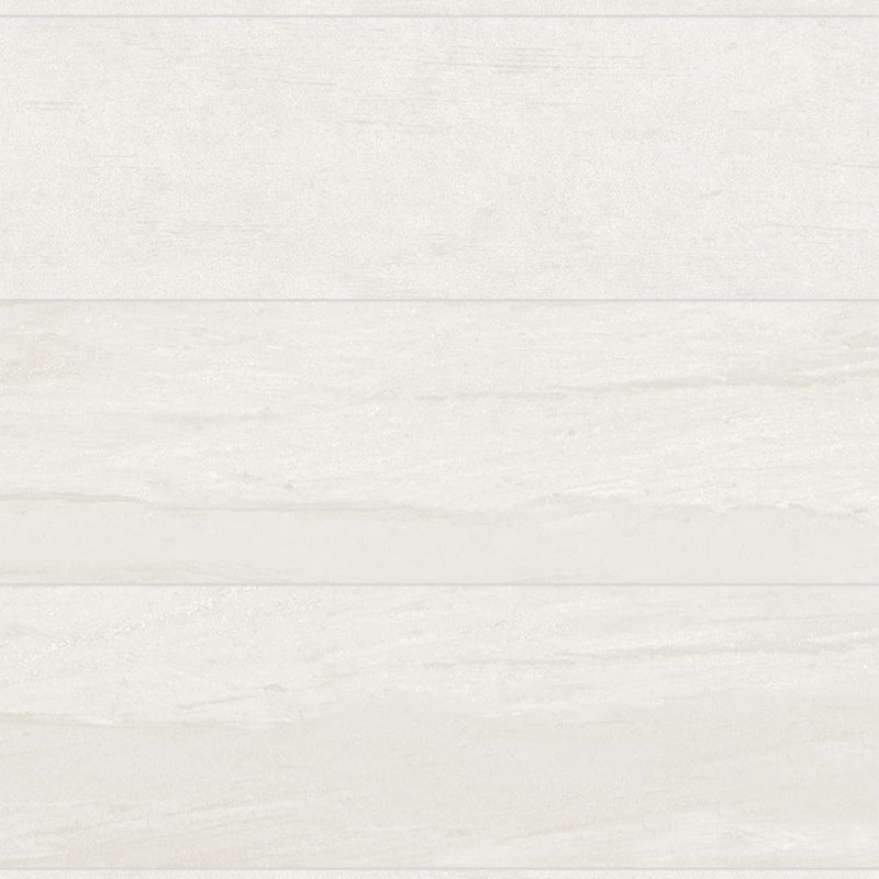 Crete 12'' x 40'' Ceramic Stone Look Wall Tile, Blanco