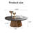 Round Coffee Table With Sturdy Pedestal, Wooden Tea Table For Living Room, Easy To Assemble And Durable