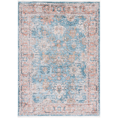 Tapis oriental bleu / rouge