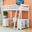Lit mezzanine avec bureau en U intégré et tiroirs de rangement multiples-2058643284-2058643285