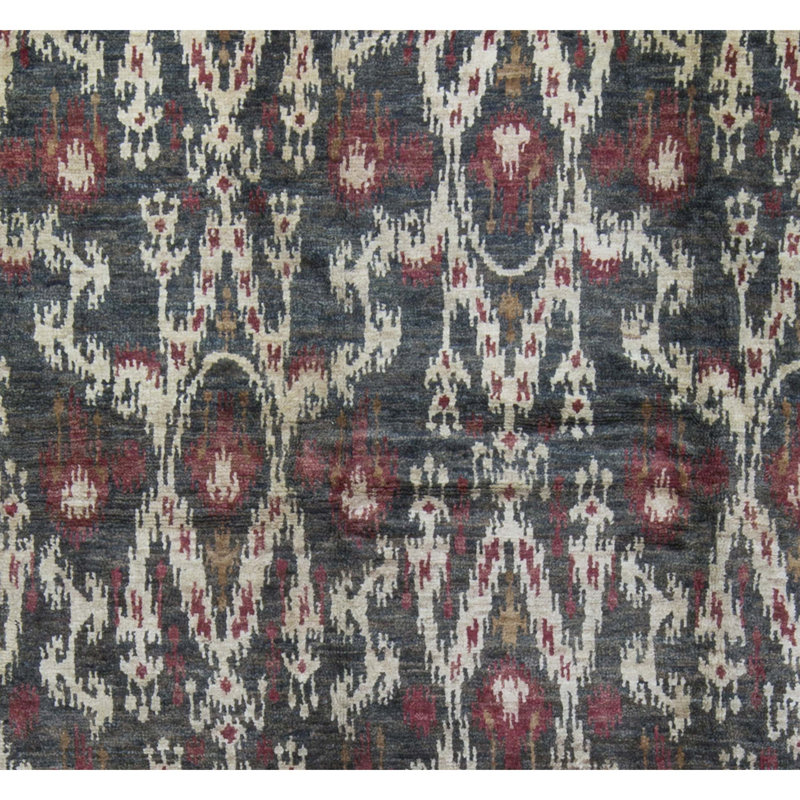 Tapis noir de haute qualité noué à la main