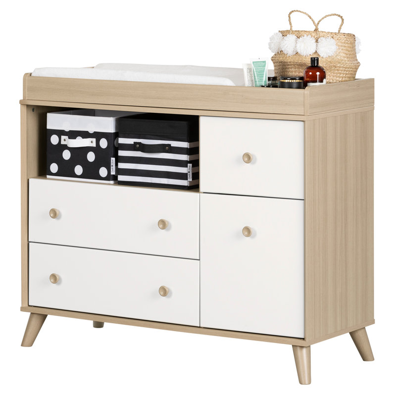 Commode à langer Zayn, Orme doux, blanc pur ‑ non robuste