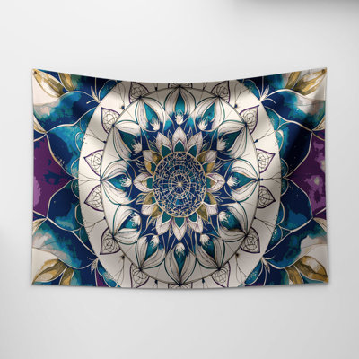Thanksgiving Contemporary gratitude mandalas Wall Tapestry