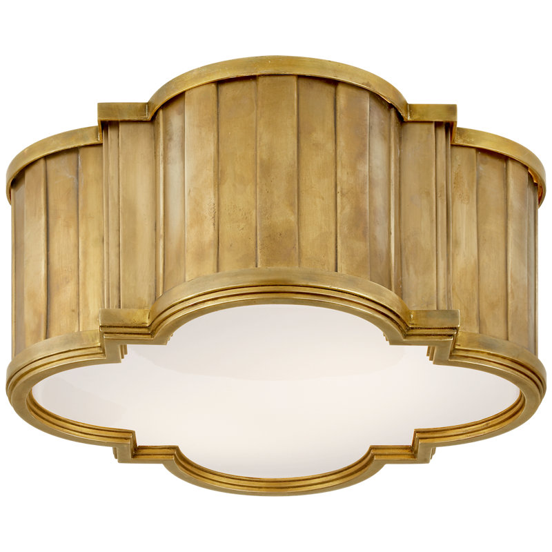 Thomas O'Brien Tilden Small Flush Mount, Hand-Rubbed Antique Brass