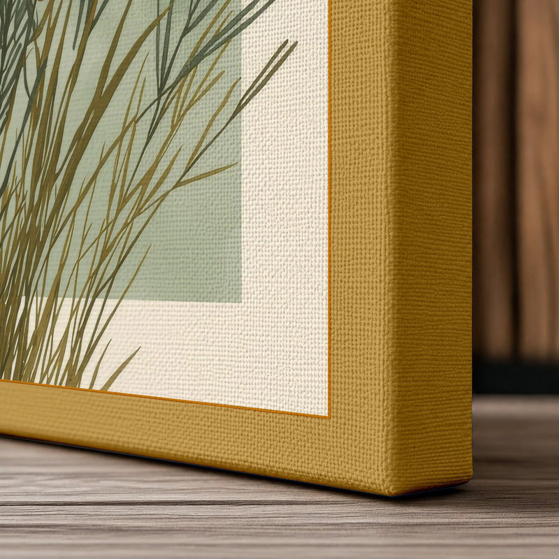 Sedge and Spikes Botanical - Wrapped Canvas, Ochre Border, 30x20 - 76.2 x 50.8 cm