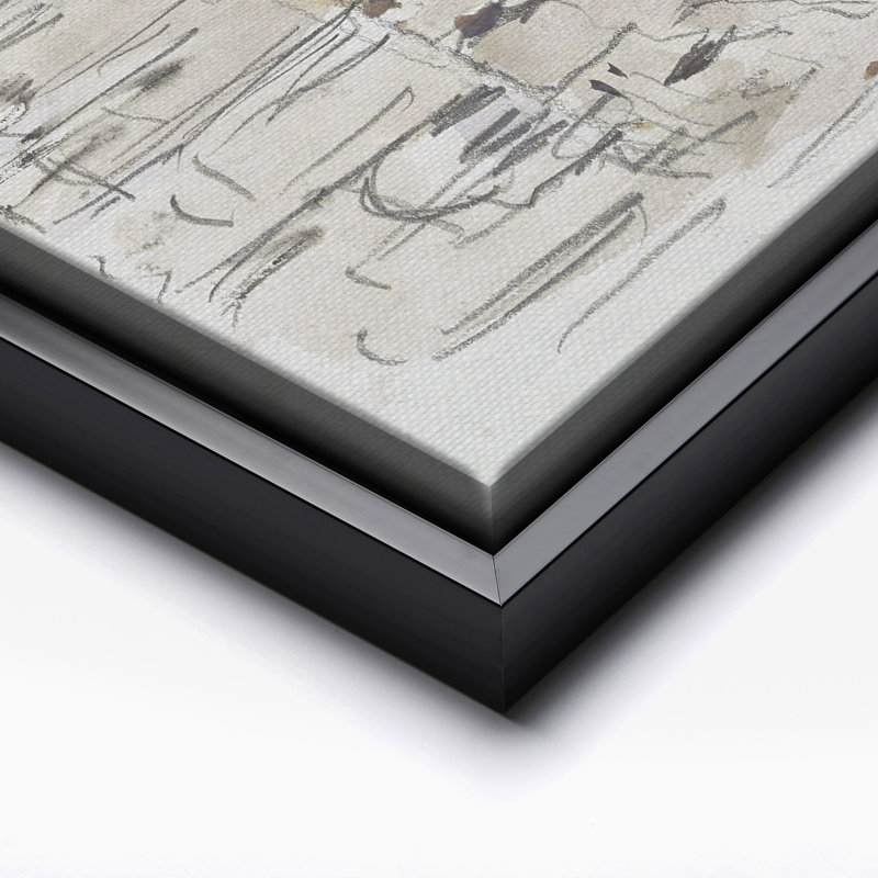 Dessin abstrait, Black Framed, Canvas, 08"H x 10"W