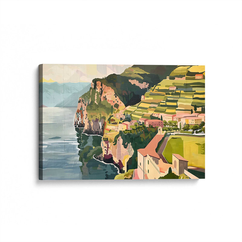 Amalfi Hillside Charm II, H 12 po x l 18 po, Ne s’applique pas, Toile tendue