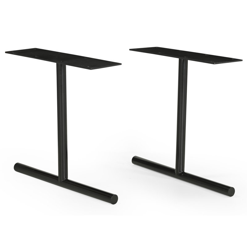 Black Aluminum T-Shape Dining Table Base Set