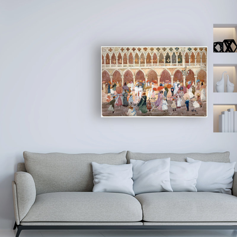 Reproduction d’art sur toile, "Sunlight on the Piazza" par Maurice Prendergast