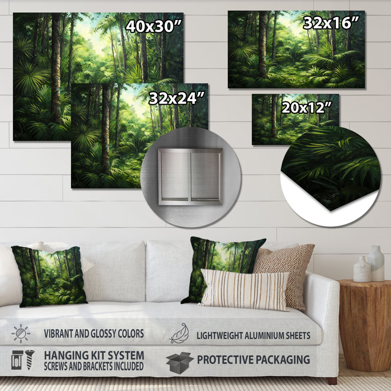 «Jungle Forest In Tropic I», impression sur toile, paysages, H 16 po x l 32 po