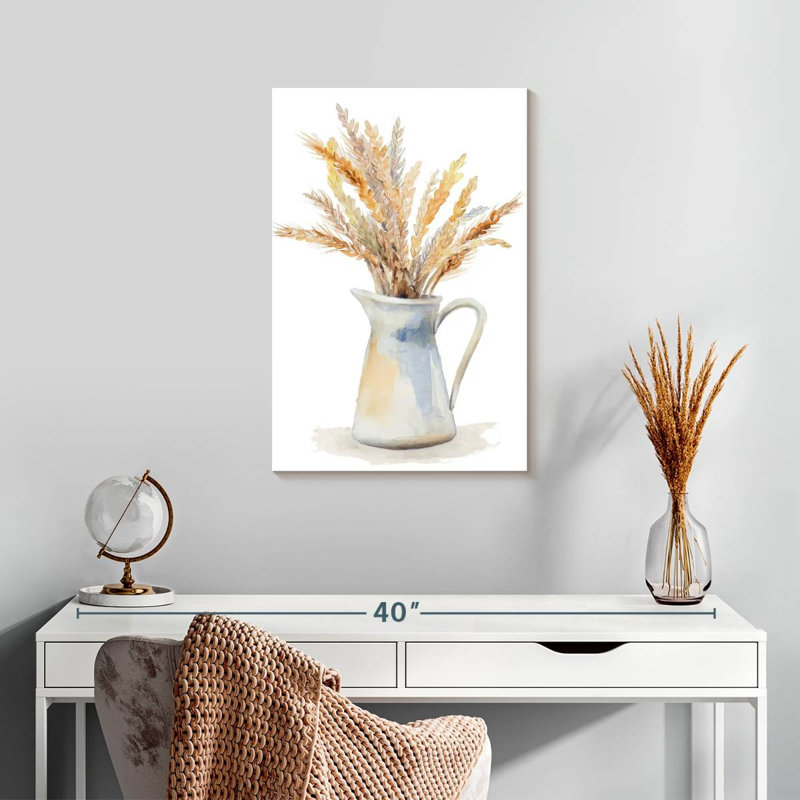 Harnek Wheat In Pitcher, 24" H x 16" W