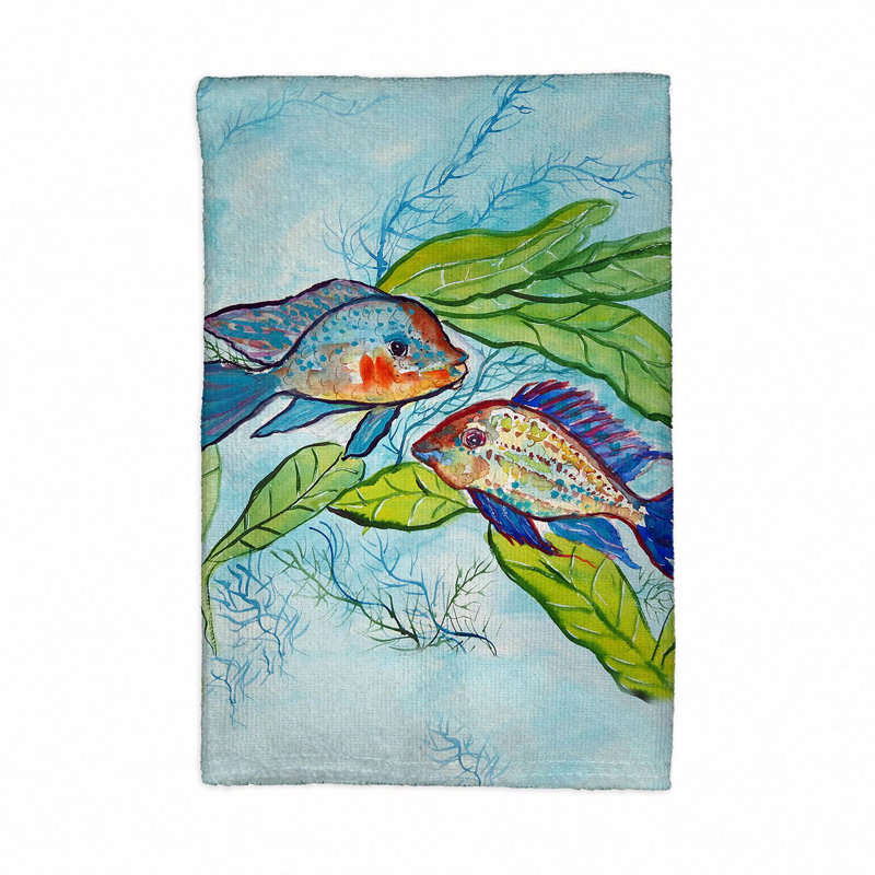 Serviette de thé à paires de poisson