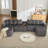 137.5" Modular Corduroy U Shaped Sofa-605434445