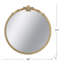 Miroir mural 30X31 "avec finition dorée et écusson décoratif